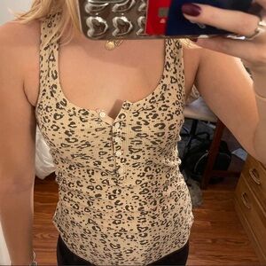 Aerie cheetah printed ribbed tank